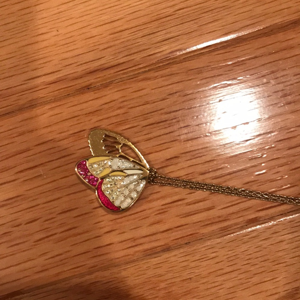 Swarovski double charm butterfly necklace